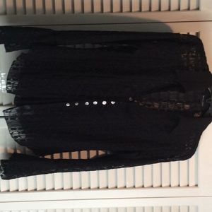 Lace, black blouse